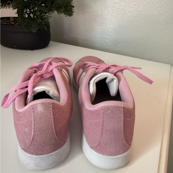 Adidas Women's Suede Pink and White Sneakers - Picture 2 of 6